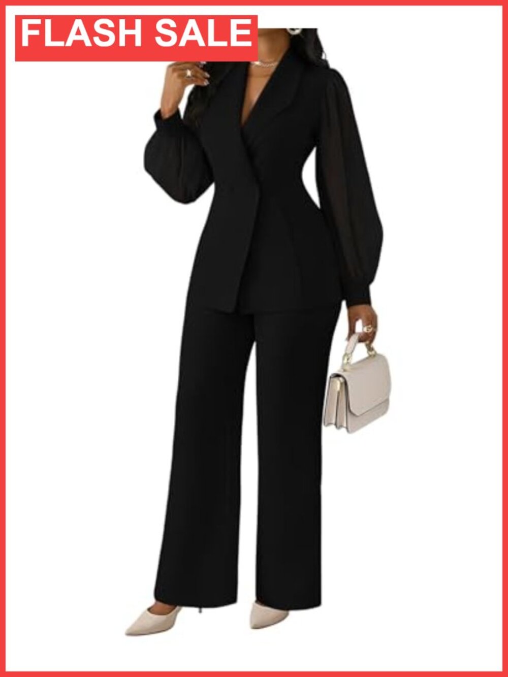 Women's 2 Piece Business Suit Set Long Sleeve Blazer Pants